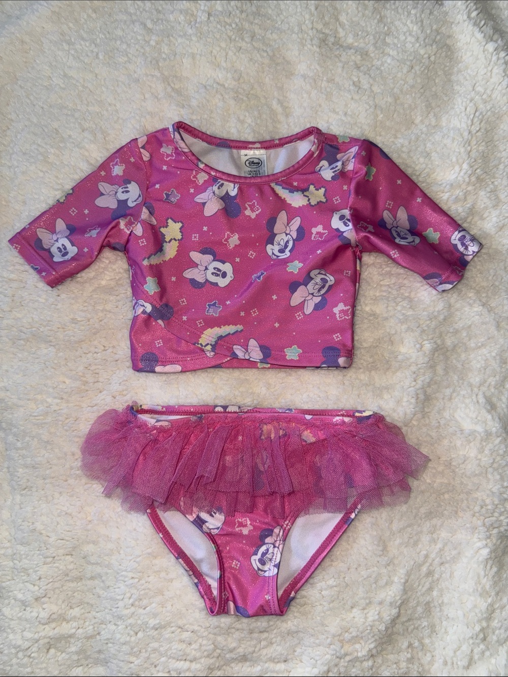 Disney Pink Minnie Mouse Two-Piece Tutu Swim Set